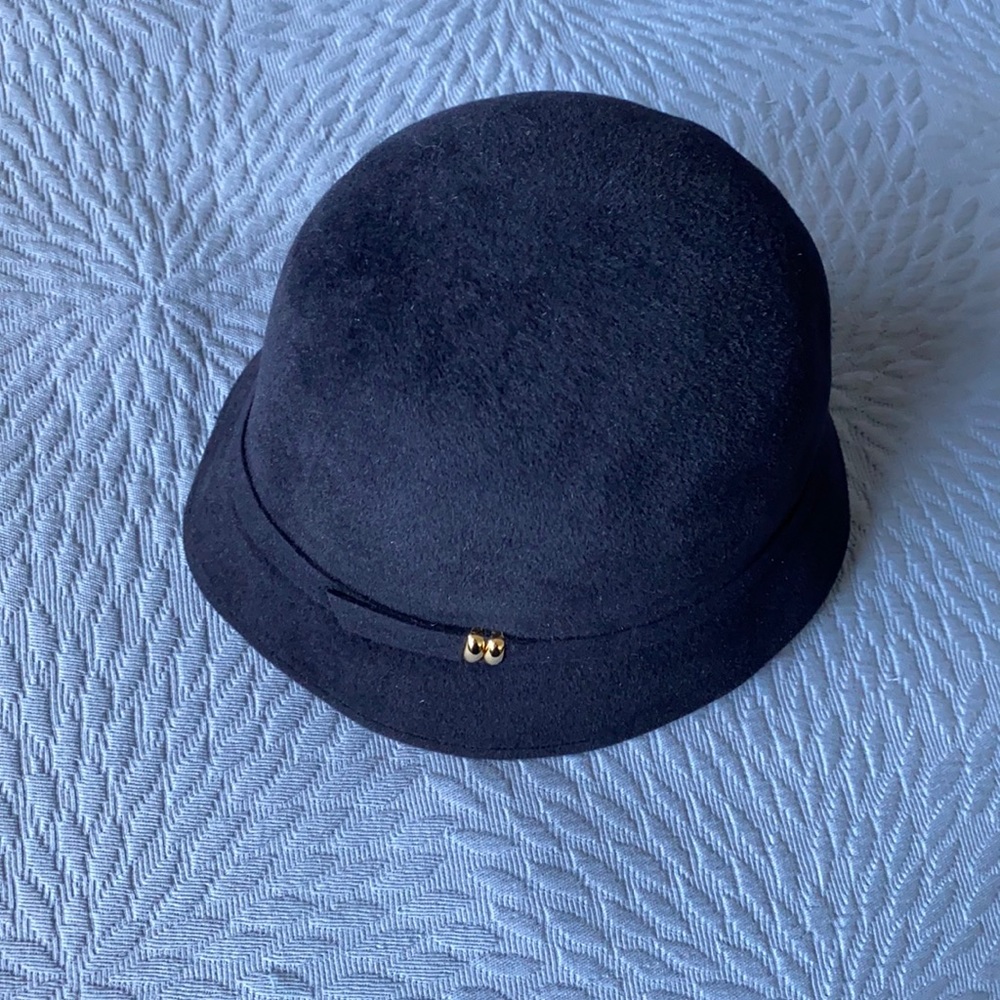 Hat attack velour felt navy hat